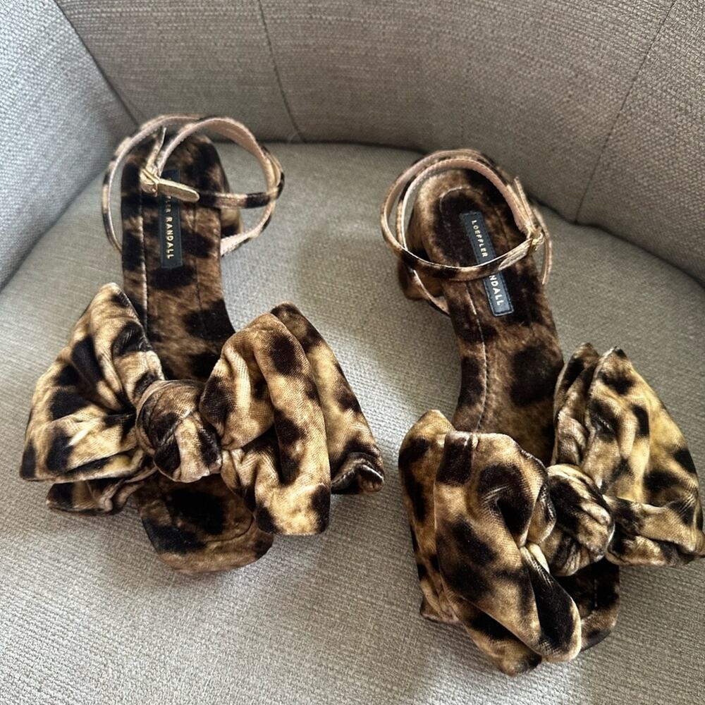 Loeffler Randall Carmen Bow Embellished Velvet Sandals NEW
